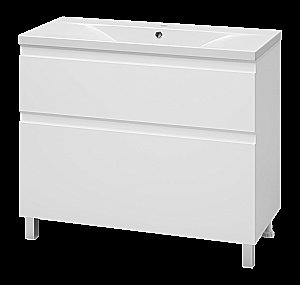 Тумба с раковиной Misty Лаки -100 П-Лак-01100-0112Я белая для ванной в интернет-магазине Sanbest