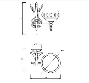 Мыльница Migliore Luxor 26116 прозрачное стекло/золото купить в интернет-магазине сантехники Sanbest
