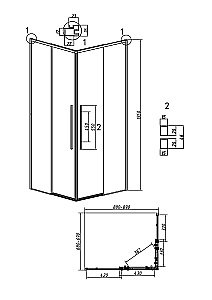 Душевой уголок Grossman Galaxy 300.K33.01.9070.21.00 90x70 стекло прозрачное/профиль черный матовый купить в интернет-магазине Sanbest