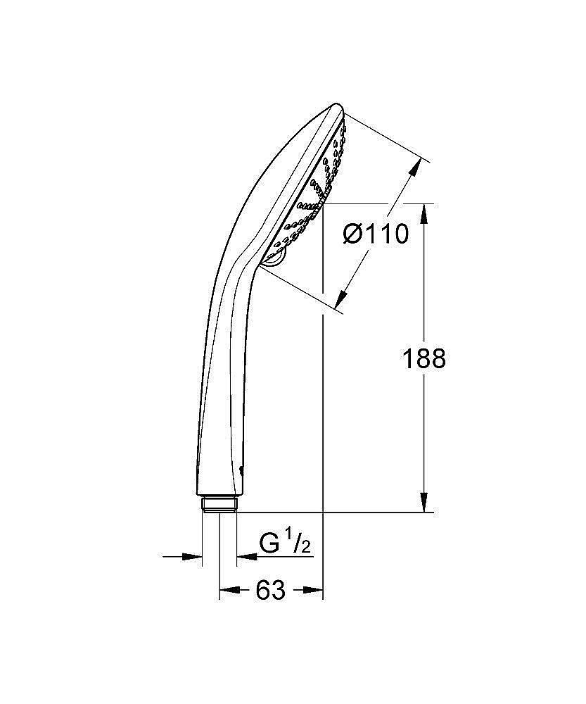 Душевая лейка GROHE Euphoria 27221 000 купить в интернет-магазине сантехники Sanbest