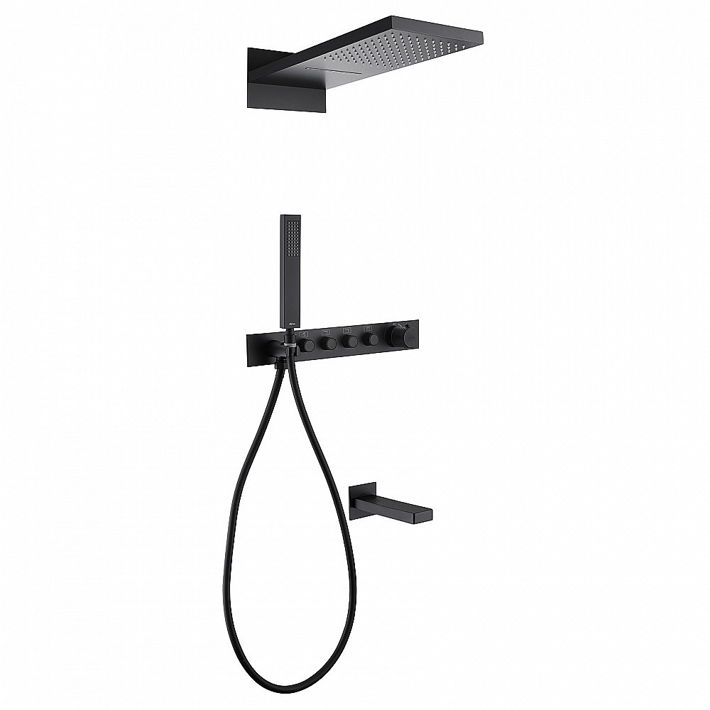 Душевая система Abber Rund AF8753B черная матовая купить в интернет-магазине сантехники Sanbest