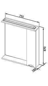 Зеркало со шкафом Aquanet Гретта 75 белое в ванную от интернет-магазине сантехники Sanbest