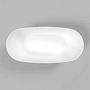 Ванна из искусственного камня WhiteCross Onyx D 160x75 черный/белый глянец купить в интернет-магазине Sanbest