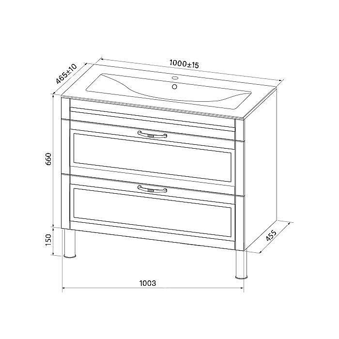 Тумба с раковиной Iddis Oxford OXF10W1i95K 100 для ванной в интернет-магазине Sanbest