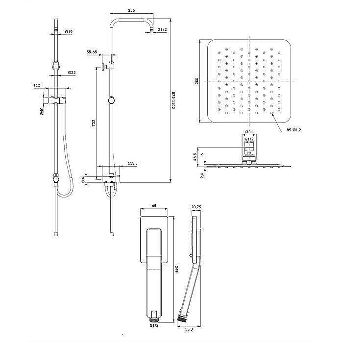 Душевая система OMNIRES SYS TORONTO CR купить в интернет-магазине сантехники Sanbest