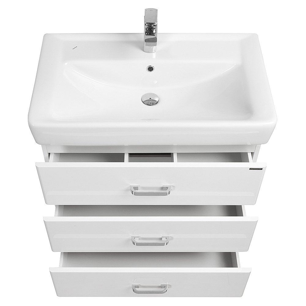 Тумба с раковиной Акватон Америна 60 М белая глянцевая для ванной в интернет-магазине Sanbest