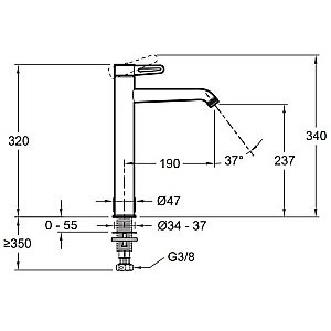 Cмеситель для раковины NOUVELLE VAGUE Jacob Delafon E78340 купить в интернет-магазине сантехники Sanbest