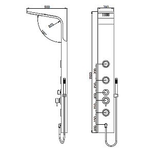 Душевая панель RGW Shower Panels SP-04 черная купить в интернет-магазине сантехники Sanbest