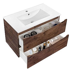 Тумба с раковиной Vincea Mia VMC-2MC800RW + VBS-13980 800 R.Wood для ванной в интернет-магазине Sanbest