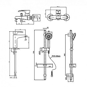 Набор смесителей PAINI Palermo PACRKIT3 хром купить в интернет-магазине сантехники Sanbest