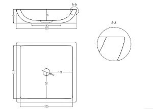 Раковина накладная Salini CALLISTA 04 1101108GRH 38 из искусственного камня S-Sense, белая глянцевая, цвет по RAL снаружи купить в интернет-магазине Sanbest
