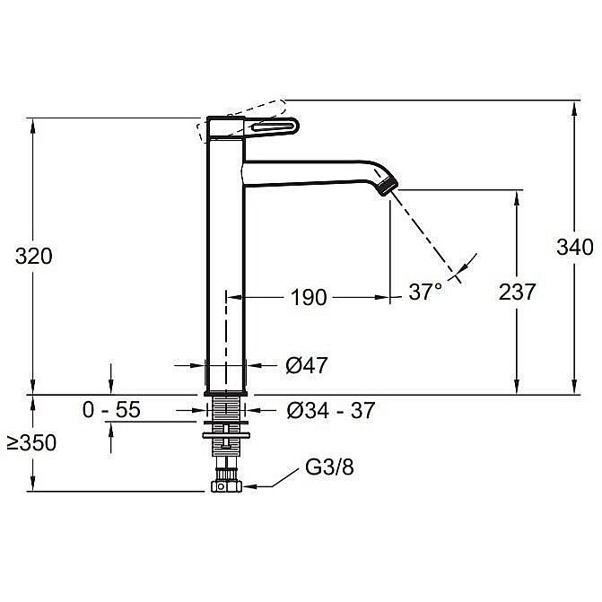 Cмеситель для раковины NOUVELLE VAGUE Jacob Delafon E78340 купить в интернет-магазине сантехники Sanbest