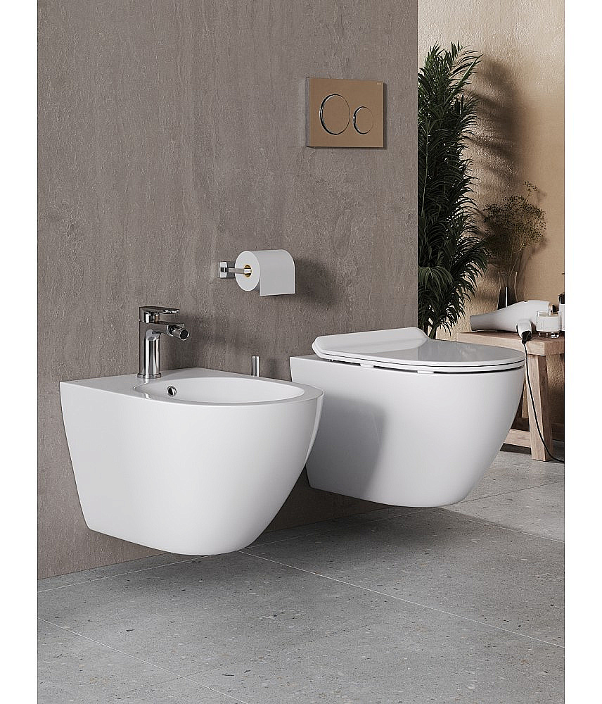 Биде подвесное Agger ATI03310 с инсталляцией, белое купить в интернет-магазине Sanbest