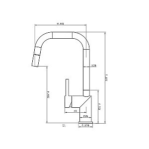 Смеситель для кухни с выдвижным изливом WONZON & WOGHAND, Темный графит (WW-6018-BGG) купить в интернет-магазине сантехники Sanbest