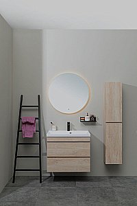 Тумба с раковиной Aquanet Нота New 334200 100 дуб светлый для ванной в интернет-магазине Sanbest