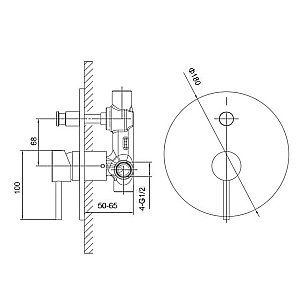 Смеситель для душа Caprigo DON 53-051-GUN оружейная сталь купить в интернет-магазине сантехники Sanbest