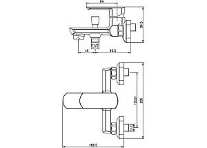 Смеситель для ванны с душем Aquanet Cinetic AF120-20С купить в интернет-магазине сантехники Sanbest