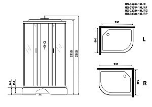 Душевая кабина Niagara Classic NG-33984-14P 90x80 купить в интернет-магазине Sanbest