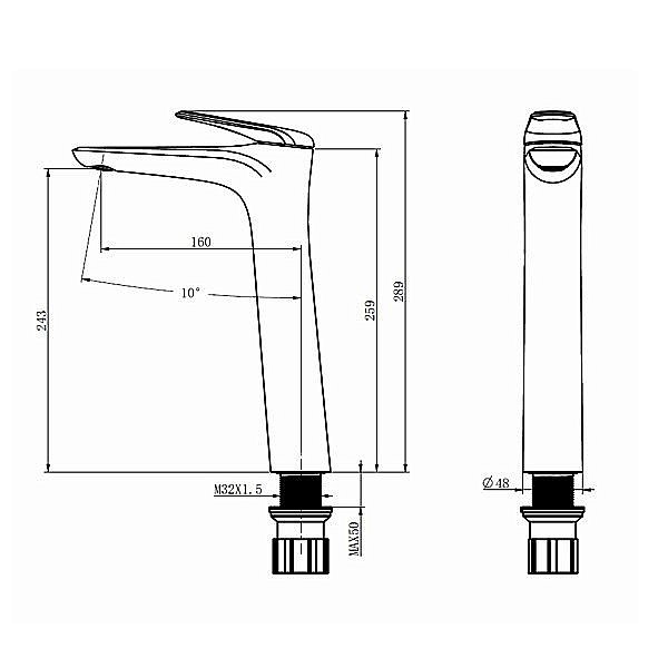 Смеситель для раковины Comforty FC074B-CCT хром купить в интернет-магазине сантехники Sanbest
