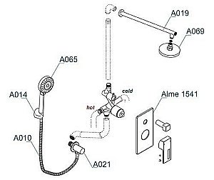 Душевая система WasserKRAFT Alme 1500 A16069 купить в интернет-магазине сантехники Sanbest