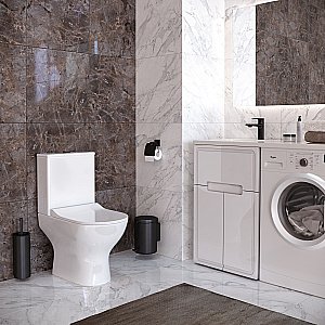 Унитаз напольный Taliente Arte AR35045+Nero pulsante безободковый, с бачком, с крышкой микролифт, белый купить в интернет-магазине Sanbest