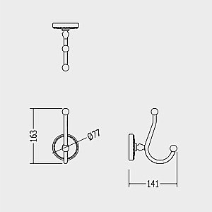 Крючок DEVON&DEVON DOROTHY DOR413RAME купить в интернет-магазине сантехники Sanbest
