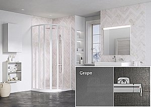 Душевой уголок Ravak SUPERNOVA SKKP6 80x80 белый/Grape купить в интернет-магазине Sanbest