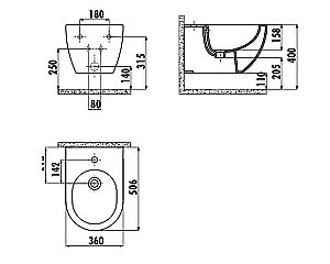 Биде подвесное Creavit Free FE510-00MB00E-0000 купить в интернет-магазине Sanbest