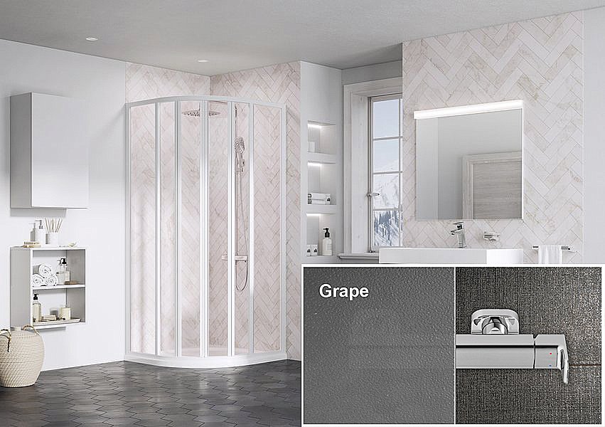 Душевой уголок Ravak SUPERNOVA SKKP6 80x80 белый/Grape купить в интернет-магазине Sanbest