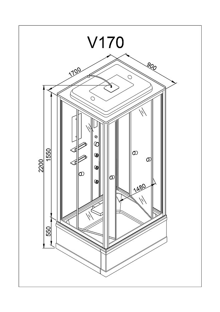 Душевая кабина DTO V170 170х85 купить в интернет-магазине Sanbest