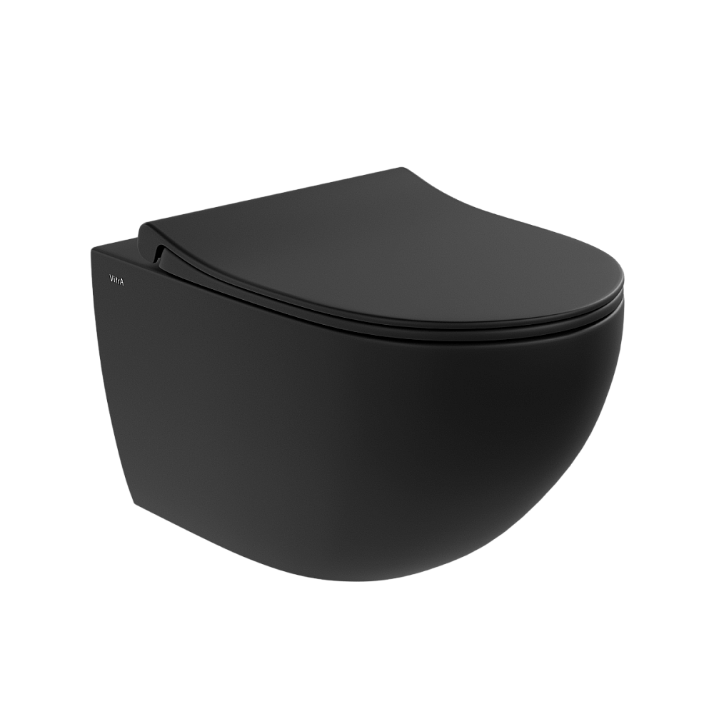 Унитаз подвесной VitrA Sento 7748B083-0101 безободковый, матовый черный купить в интернет-магазине Sanbest