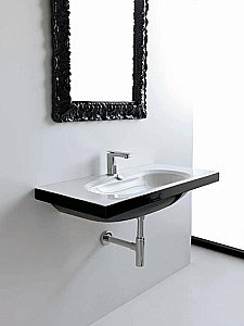 Раковина Artceram Blend 91,5 BLL005 01 50 nero/bi*1 белая, черная купить в интернет-магазине Sanbest