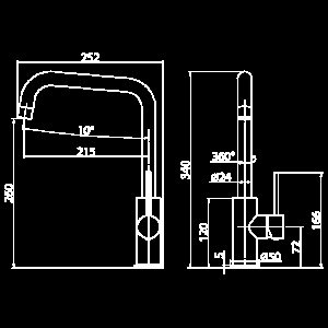 Смеситель для кухни Elghansa Kitchen 56A1116-Steel нержавеющая сталь купить в интернет-магазине сантехники Sanbest