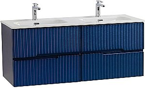 Тумба с раковиной Cezares DUET-N 120 DUET-N-1200-4C-SO-2-SPF-P сапфир для ванной в интернет-магазине Sanbest