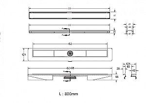 Душевой лоток боковой Berges В1 Antik 80 090126 матовый хром купить в интернет-магазине Sanbest