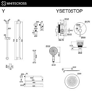 Душевая система WhiteCross Y YSET05TOPGLB золото брашированное купить в интернет-магазине сантехники Sanbest