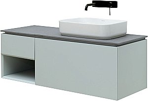 Тумба с раковиной Allen Brau INFINITY 120 1+1 папирус матовый для ванной в интернет-магазине Sanbest