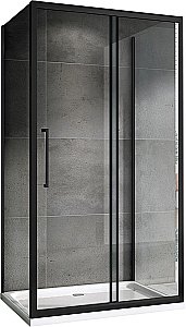 Душевой уголок Abber Schwarzer Diamant AG30180BH-S60B-S60B 180х60 стекло прозрачное/профиль черный купить в интернет-магазине Sanbest