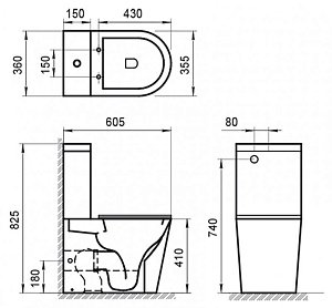 Унитаз-компакт BelBagno FLAY-R импульсивный смыв купить в интернет-магазине Sanbest