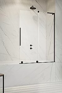 Шторка для ванны Radaway Furo SL Black PND II 120 стекло прозрачное/профиль черный матовый купить в интернет-магазине Sanbest