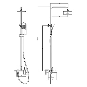 Душевая система Azario FLORIDA AZ-WSA654232C хром купить в интернет-магазине сантехники Sanbest