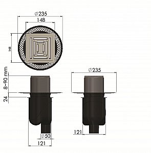 Душевой трап прямой Berges Platz Uno 15х15 090070 матовый хром купить в интернет-магазине Sanbest