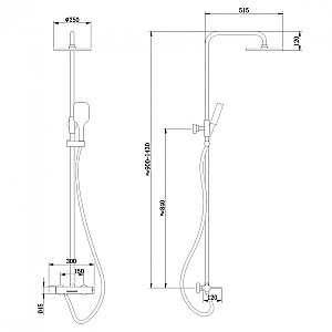 Душевая система ABBER Emotion AF8816L хром купить в интернет-магазине сантехники Sanbest