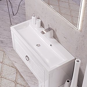 Тумба с раковиной AQWELLA Infinity 80 белая для ванной в интернет-магазине Sanbest