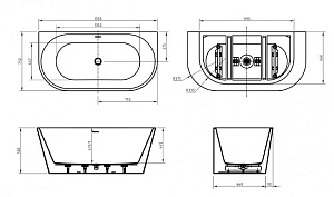 Ванна акриловая BelBagno BB710 150х75 купить в интернет-магазине Sanbest