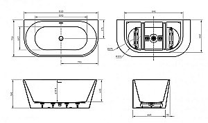 Ванна акриловая BelBagno BB710 150х75 купить в интернет-магазине Sanbest