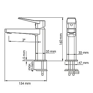 Смеситель для раковины WasserKRAFT Aula 1100 1103 хром купить в интернет-магазине сантехники Sanbest