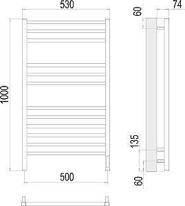 Полотенцесушитель электрический Terminus Ватикан П12 500х1000 купить в интернет-магазине сантехники Sanbest