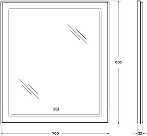 Зеркало BelBagno Kraft SPC-KRAFT-700-800-LED-TCH-WARM сатин в ванную от интернет-магазине сантехники Sanbest