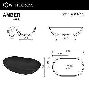Раковина накладная WhiteCross Amber 60 0716.060035.201 черная матовая купить в интернет-магазине Sanbest